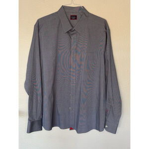 UNTUCKit XXL Button Down Shirt Blue Gray Solid Long Sleeve Relaxed Fit